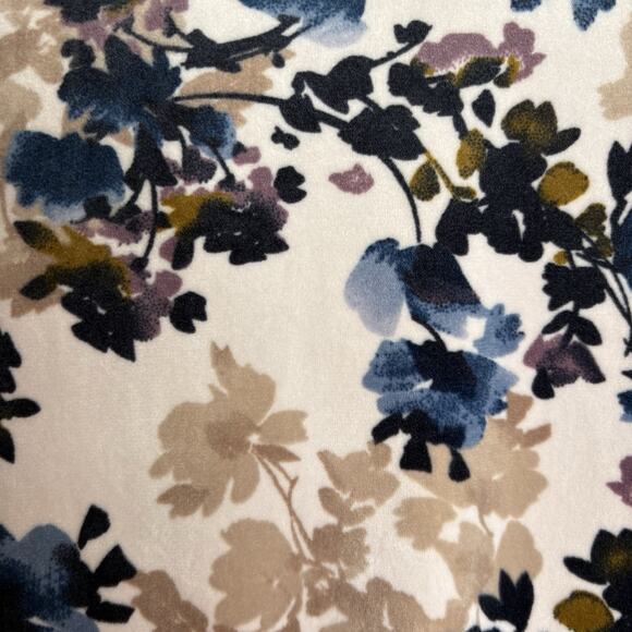 J Jill Pure Jill Pink Navy Blue Floral Top Size M Cottagecore Dark Coastal Boho - Picture 11 of 11